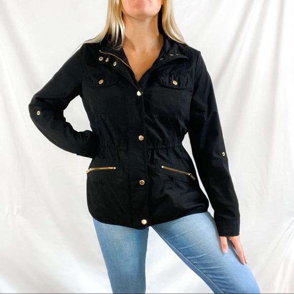 Lands End Black Utility Jacket 